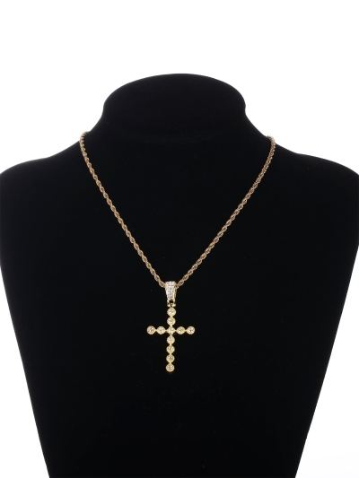 Gothic Hip-hop Punk Cross Zinc Alloy Plating Inlay